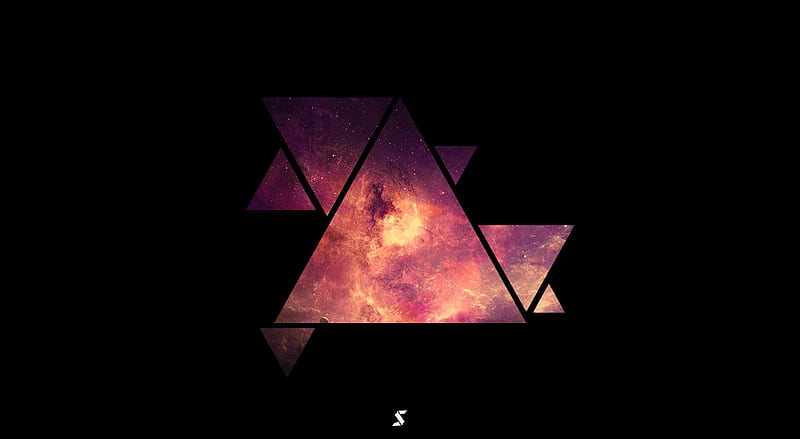 Triangle Galaxy Ultra, Aero, Black, Galaxy, background, Triangles, HD wallpaper