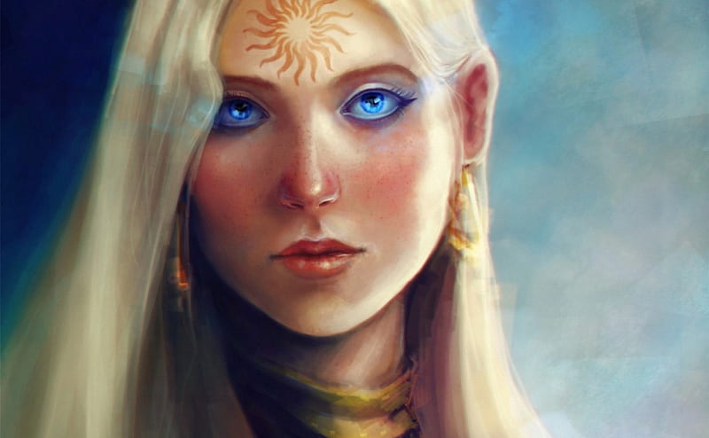 Fantasy Girl Art Blonde Woman Fantasy Girl Digital Portrait