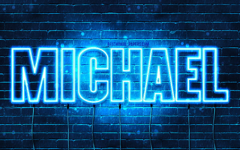 Michael with names, female names, Michael name, purple neon lights, horizontal text, with Michael name, HD wallpaper