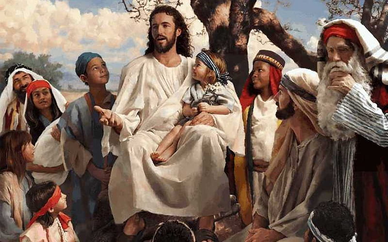 Jesus and Children, children, Lord, peoples, Jesus, HD wallpaper