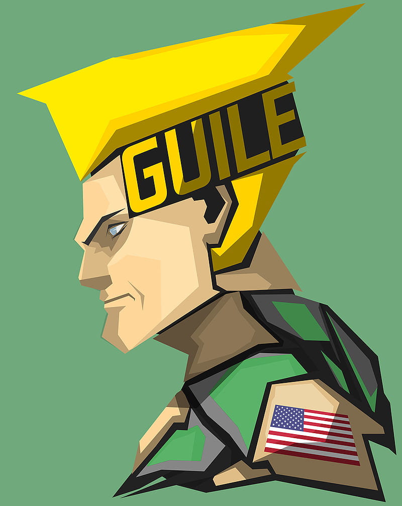 Guile (character), Street Fighter, video games, Capcom, green background, HD phone wallpaper