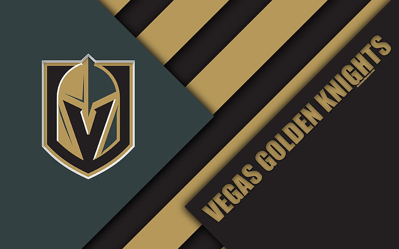Vegas Golden Knights, NHL material design, logo, gray abstraction, lines, American hockey club, Las Vegas, Nevada, USA, National Hockey League, HD wallpaper
