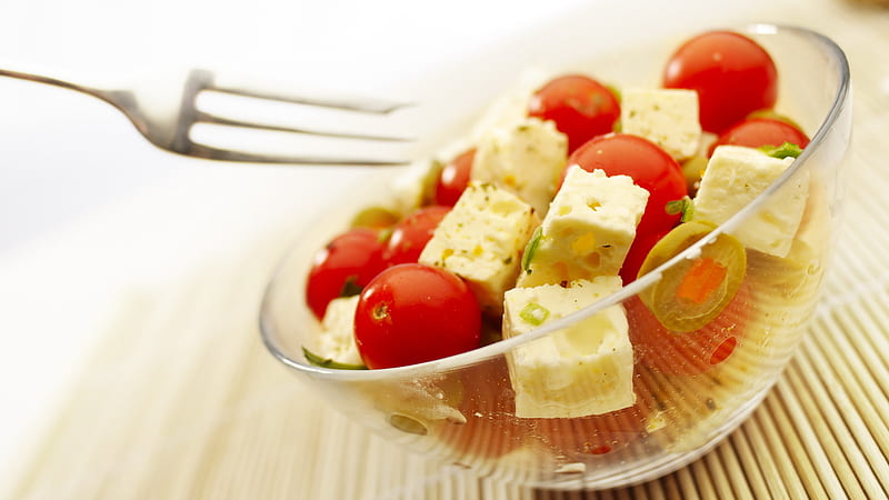 Greek salad, tomatoes, graphy, food, salad, HD wallpaper
