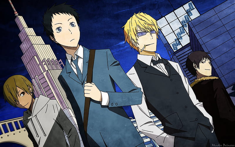 A nice Durarara wallpaper for my friends on the phones. (Just colour over  the watermark) - 9GAG