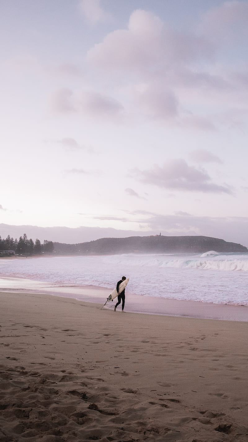 surfing, board, man, waves, coast, beach, HD phone wallpaper