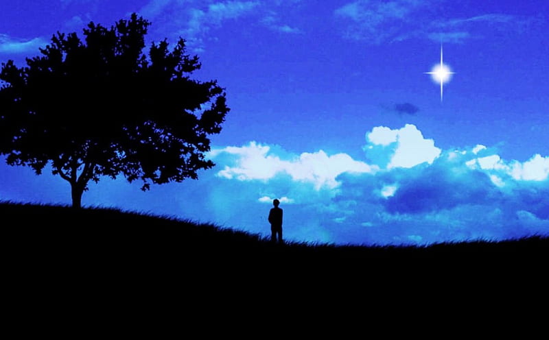 Lonely star, T, R, S, A, HD wallpaper