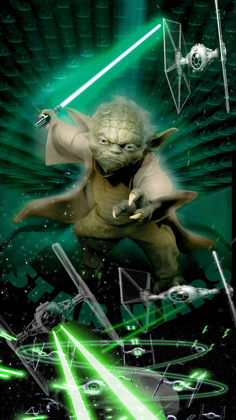 YODA FORCE IS WITH U, force is strong, green, jedi, light saber, logo, star  wars, HD phone wallpaper | Peakpx