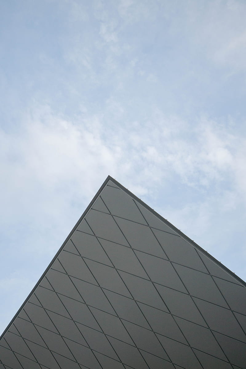 pyramid, angle, sky, minimalism, HD phone wallpaper