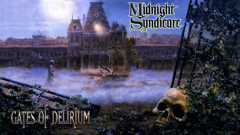 Midnight Syndicate, fantasy, gothic, castle, horror, skull, night, HD wallpaper