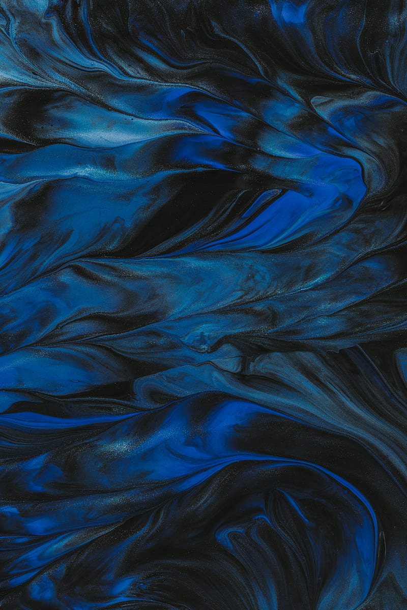 paint, stains, mixing, liquid, abstraction, blue, HD phone wallpaper