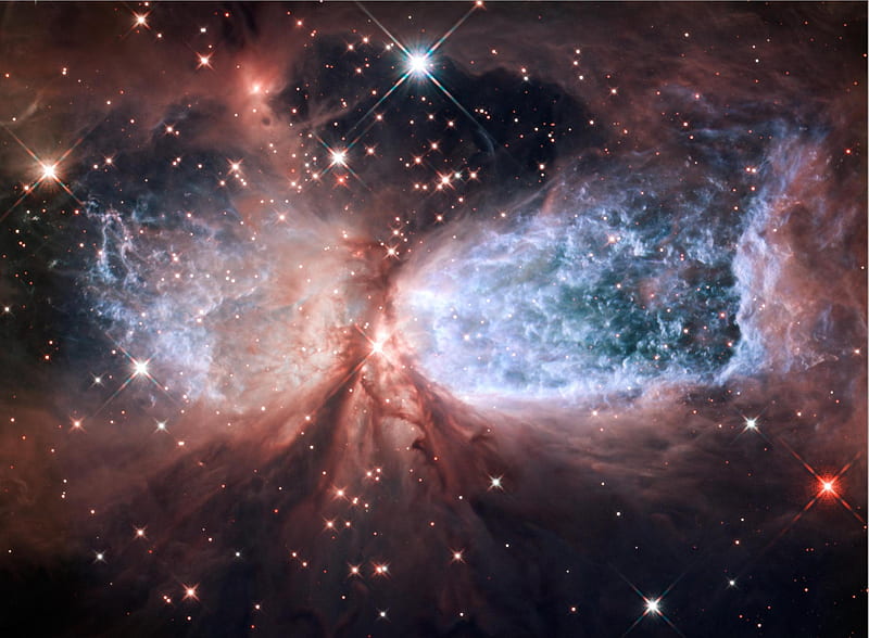 Snow Angel, stars, nebula, space, sharpless 2-106, HD wallpaper