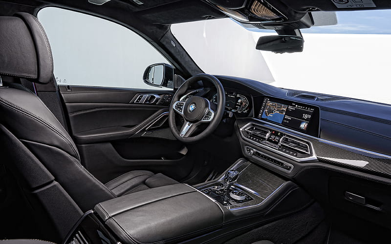 2020, BMW X6, M50i, interior, inside view, front panel, new X6, german cars, BMW, HD wallpaper
