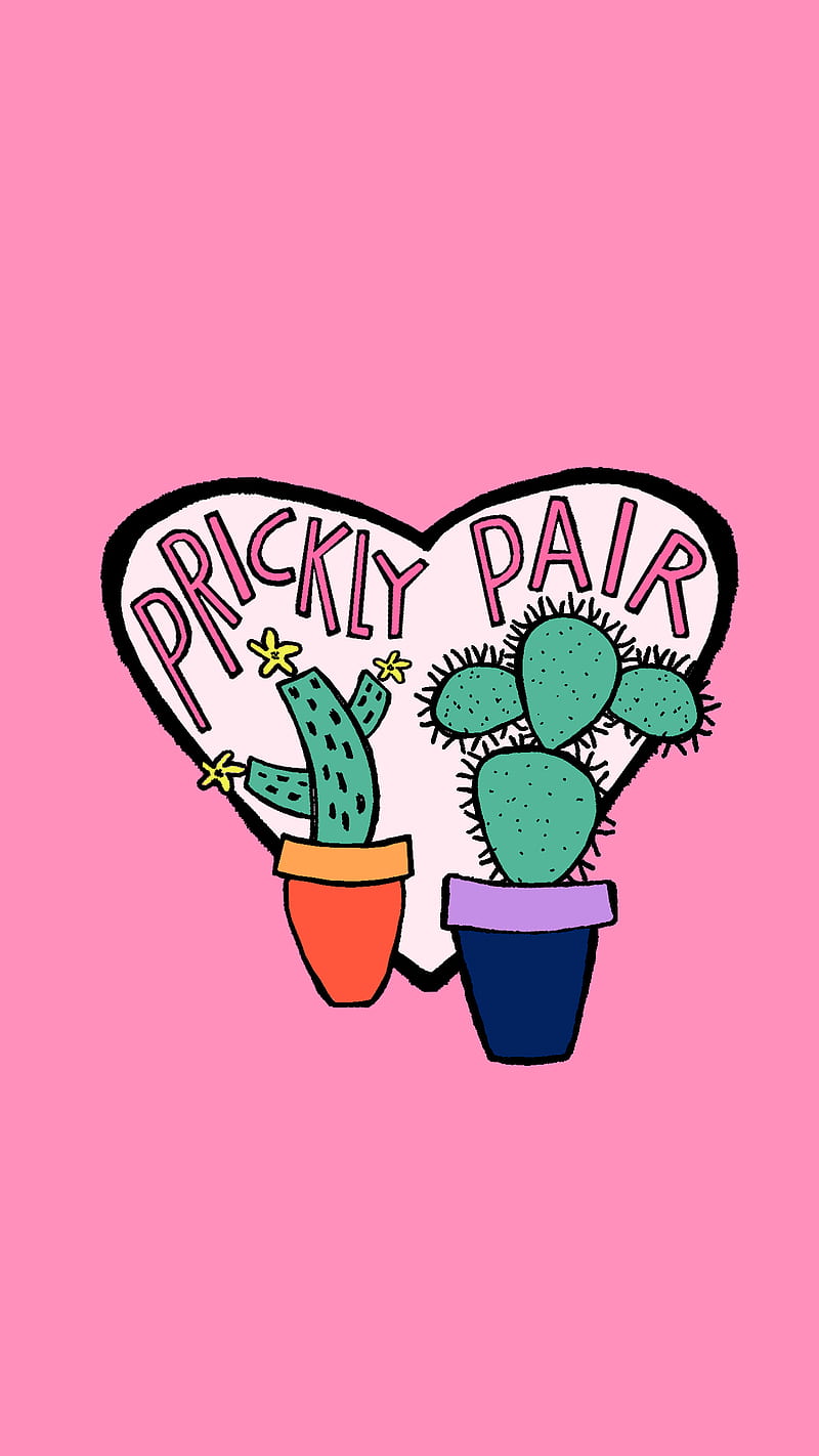 Prickly Pair, steph, troutner, designs girly, pink, HD phone wallpaper