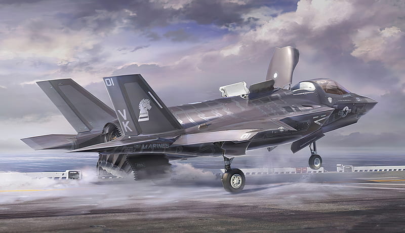 Jet Fighters, Lockheed Martin F-35 Lightning II, Aircraft, Artistic, Jet Fighter, Warplane, HD wallpaper