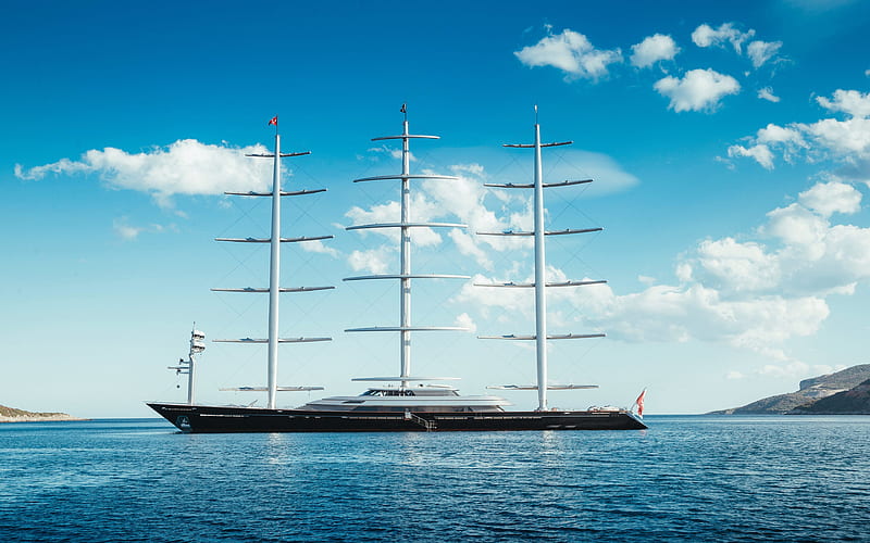 modern ships, sailboats, Luxury Sail Yacht, Maltese Falcon, Pleon Limited, Perini Navi, HD wallpaper