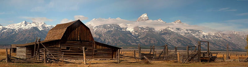 Stunning Ranch, building, sky, field, ranch, HD wallpaper