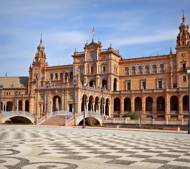 Seville, castle, espana, europe, european, palace, spain, spanish, HD wallpaper