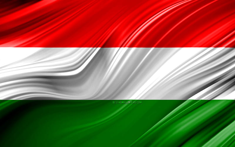 Hungarian flag, European countries, 3D waves, Flag of Hungary, national symbols, Hungary 3D flag, art, Europe, Hungary, HD wallpaper