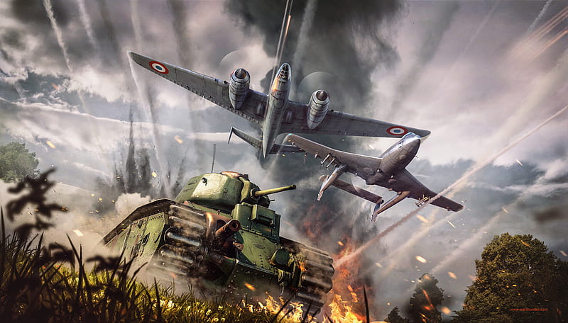 Video Game, War Thunder, Tank, Warplane, HD wallpaper