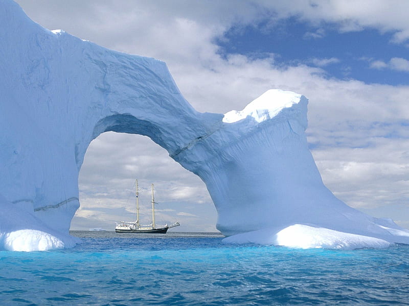 Antarctic Sailing, oceans, sailing, nature, icebergs, antarctic, HD wallpaper