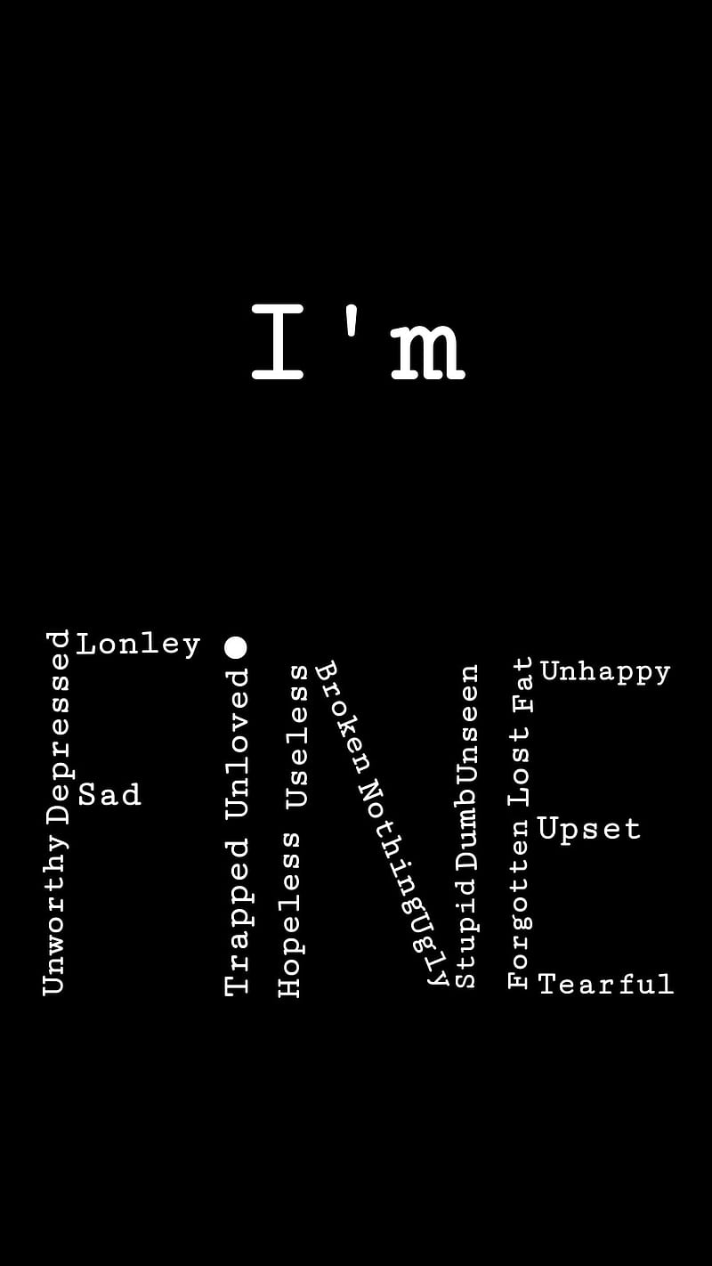 I am Not Fine , sad, sadness, depression, quote, HD phone wallpaper