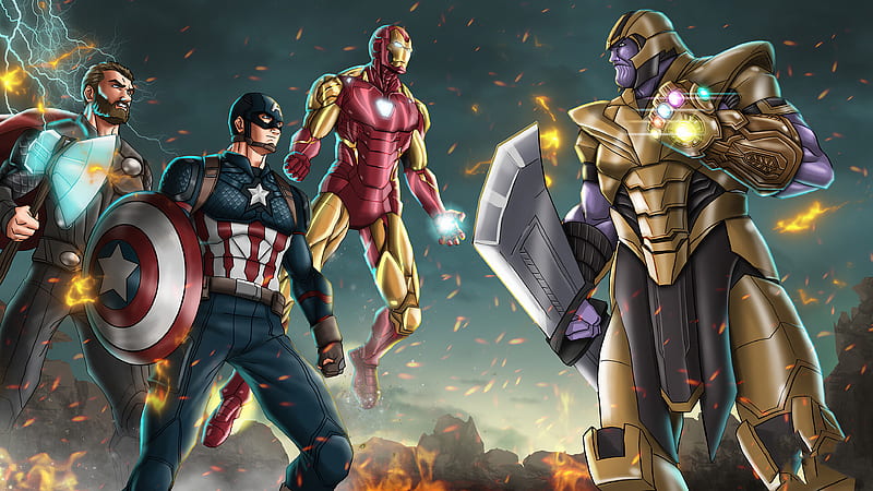 Three Vs One, iron-man, superheroes, digital-art, artwork, HD wallpaper