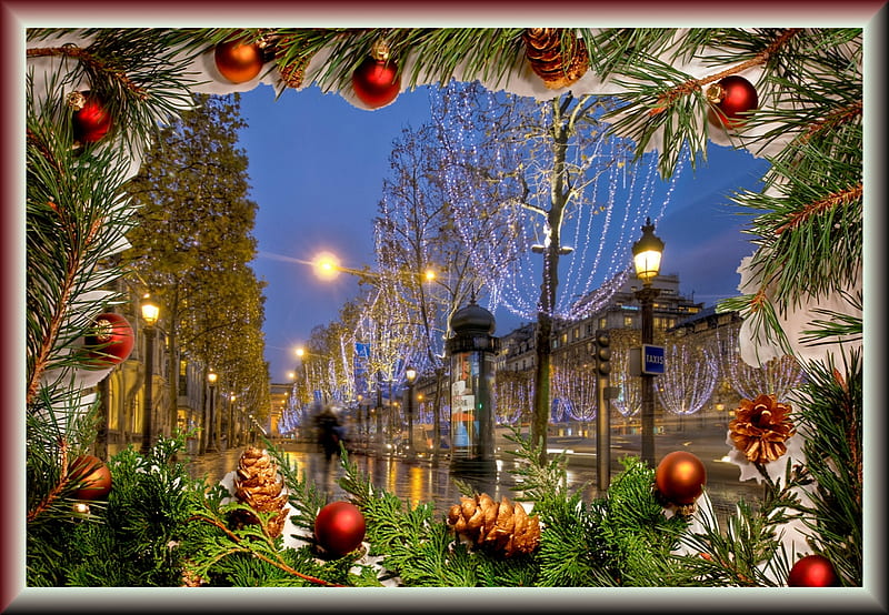 Bonne Annee, city, new year, collage, holidays, HD wallpaper