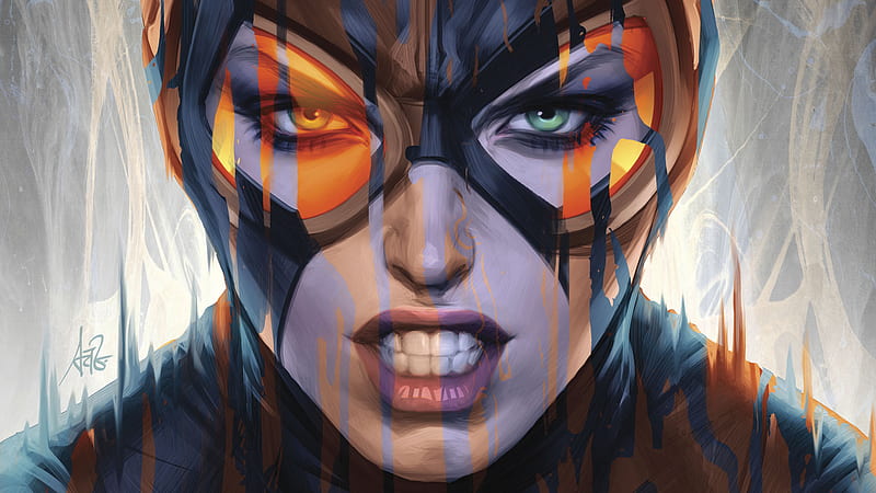 Art Catwoman, catwoman, superheroes, artwork, digital-art, HD wallpaper