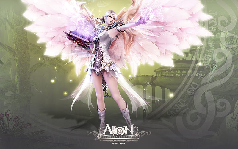 AION-THE TOWER OF ETERNITY, art, angel, aion, abstract, women, fantasy, 3d, girl, dream, fairy, HD wallpaper