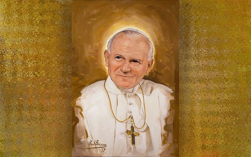 Saint Pope John Paul II, portrait, pope, saint, John Paul II, HD wallpaper