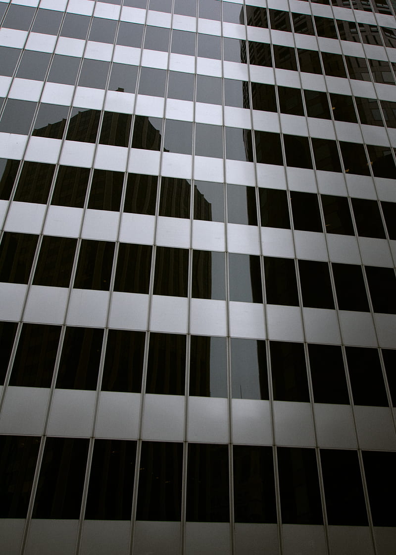 building, facade, architecture, glass, gray, HD phone wallpaper