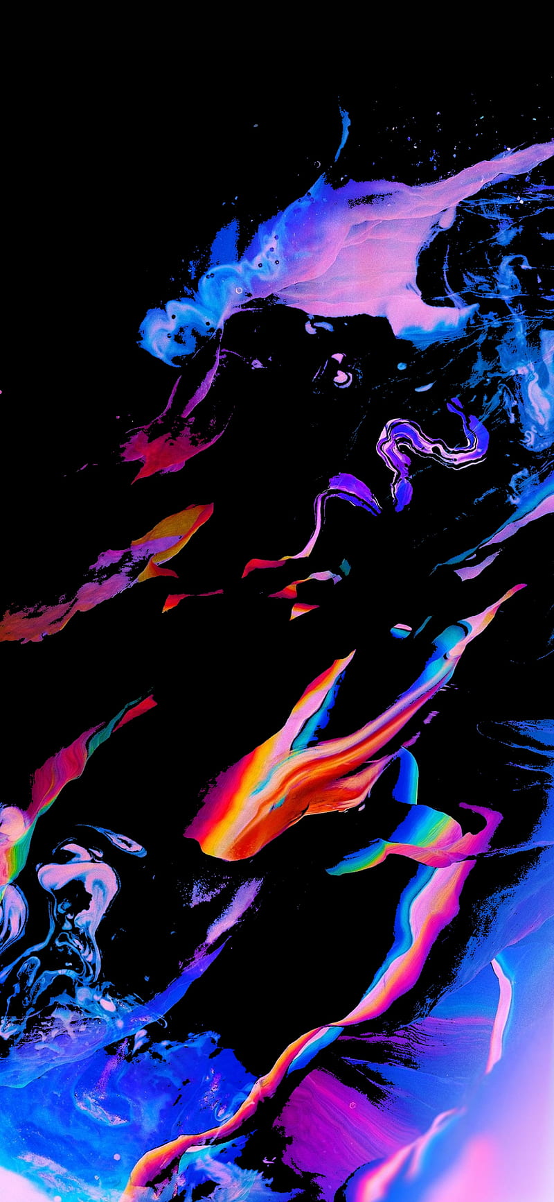 Blob Blue, rainbow, amoled, light, black, nebula, space, colours, HD phone wallpaper