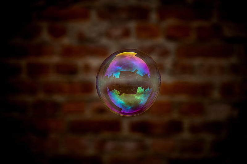 soap bubble, bubble, reflection, transparent, iridescent, HD wallpaper