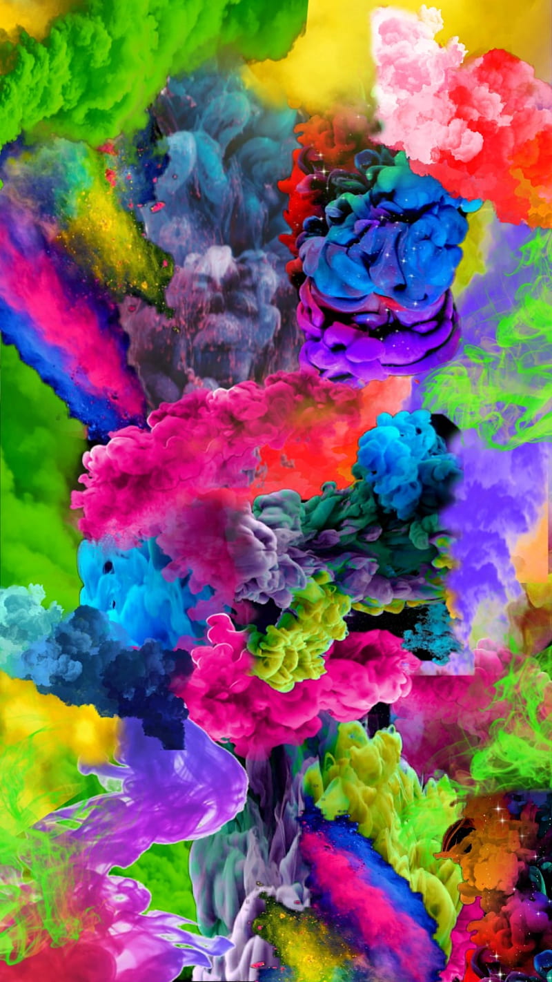 Color Smash, bright, colorful, colour, mix, pretty, rainbows, HD phone wallpaper