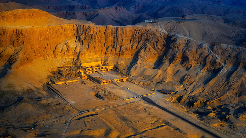 Aerial view of the Temple of Hatshepsut Egypt, HD wallpaper