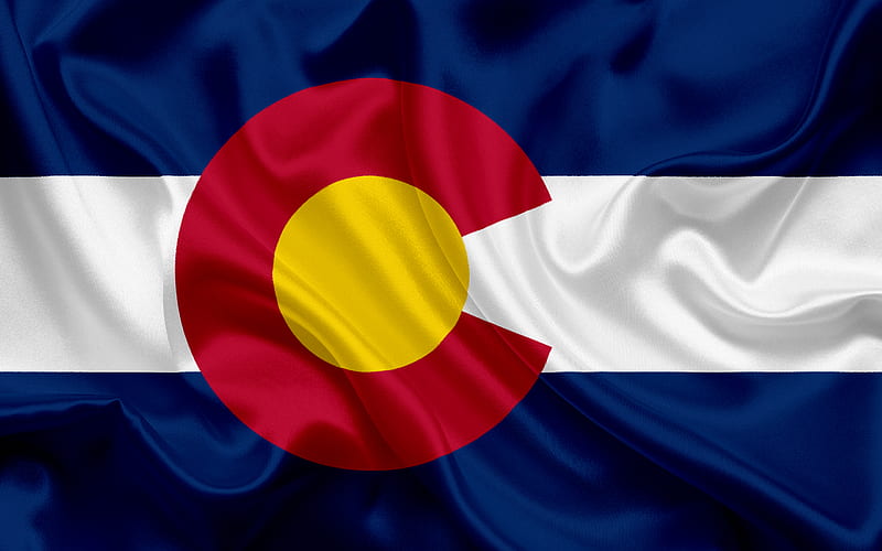 Colorado Flag, flags of States, flag State of Colorado, USA, state Colorado, Blue silk, HD wallpaper