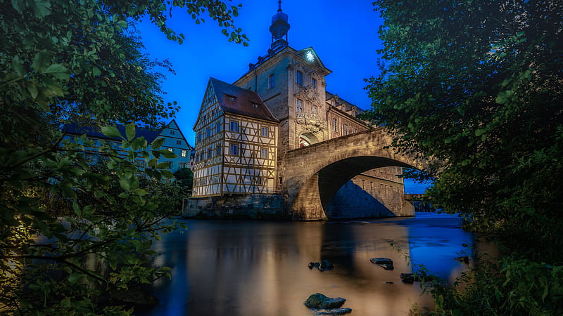 Building Near Bamberg Bavaria Bridge In Germany Travel, HD wallpaper