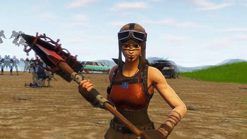 Renegade Raider Fortnite Holding Pickaxe With Trooper Games, HD wallpaper