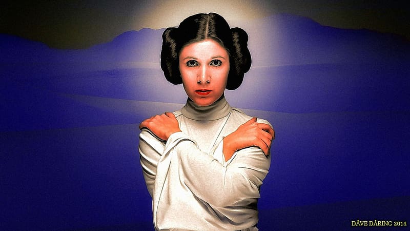 Carrie Fisher Princess Leia XLIII Paint Colour, celebrities, paint, actrice, colour, people, carrie fisher, princess leia, HD wallpaper