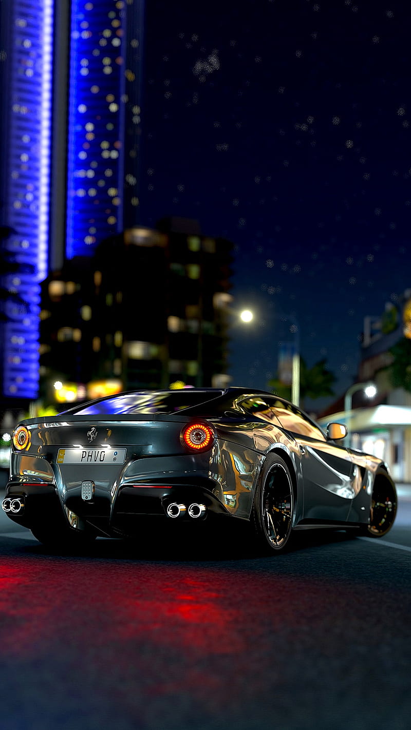 Ferrari, auto, car, back, rear, city, italy, fast, super, HD phone wallpaper