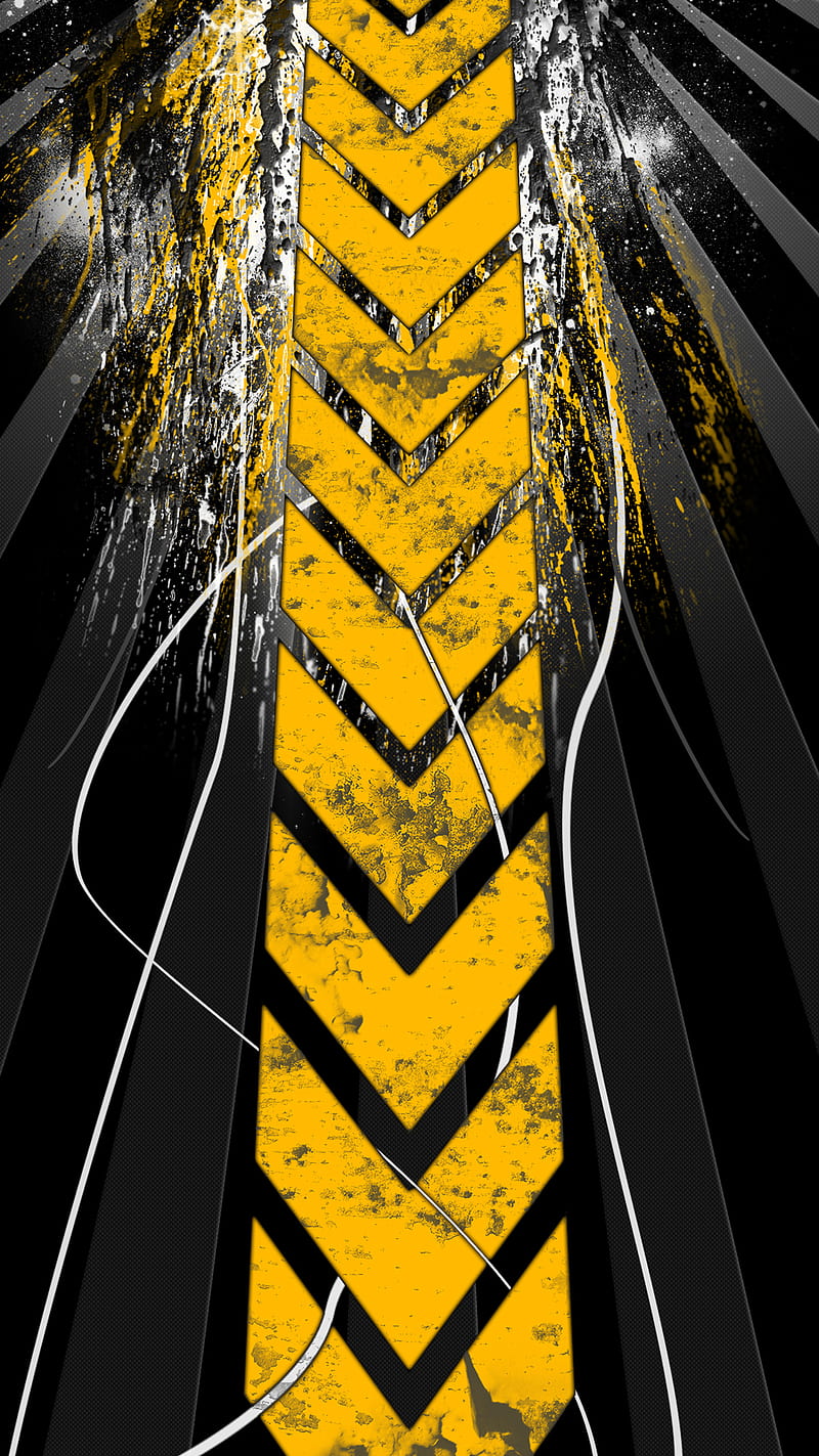 Caution, 929, awesome, black, colorful, cool, gold, grunge, minimal, new, pattern, unique, HD phone wallpaper