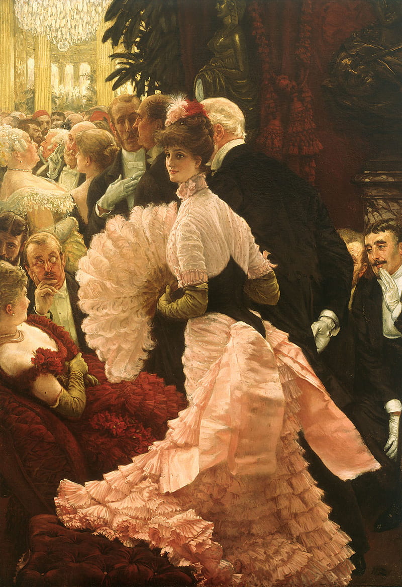 painting, classic art, women, artwork, men, dress, James Tissot, HD phone wallpaper