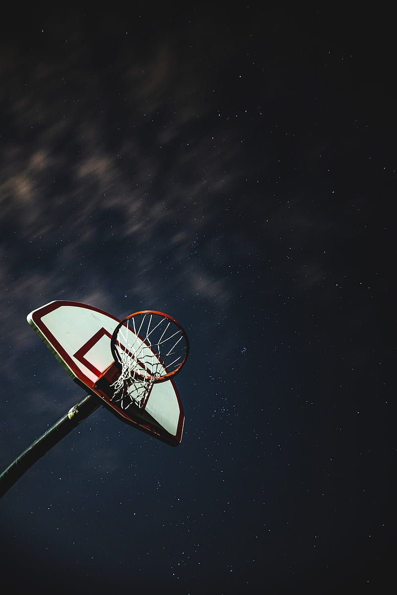 basketball, basketball net, basketball hoop, backboard, stars, HD phone wallpaper