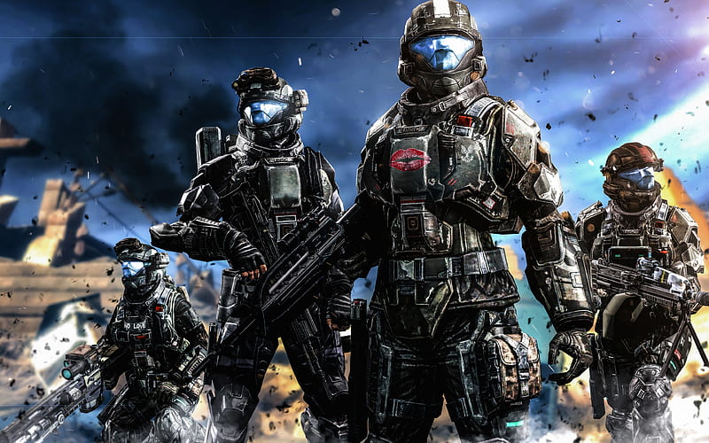 Halo soldiers, FPS, cyborgs, shooter, HD wallpaper