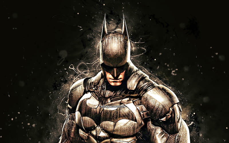 Batman, luces de neón blancas, batman arkham knight, superhéroes, batman  para con resolución. alta calidad, Fondo de pantalla HD | Peakpx