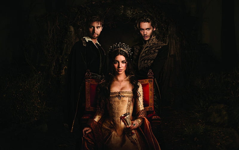Reign (2013-), red, Toby Regbo, queen, Torrance Coombs, prince, woman, Reign, Sebastian, Mary, Adelaide Kane, actress, tv series, black, man, girl, Francis, actor, HD wallpaper