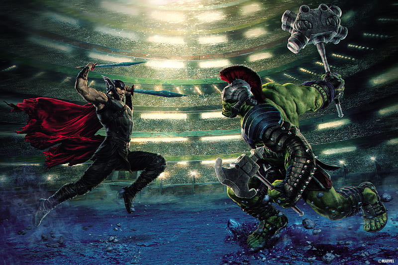 Thor And Hulk, thor, hulk, superheroes, artwork, digital-art, HD wallpaper