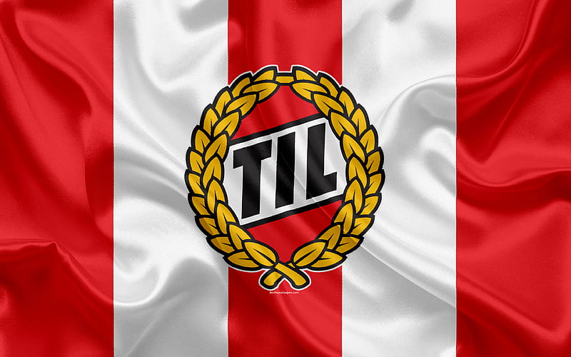 Tromso IL Norwegian football club, emblem, Tromso logo, Eliteserien, Norwegian Football Championships, football, Tromso, Norway, silk flag, HD wallpaper