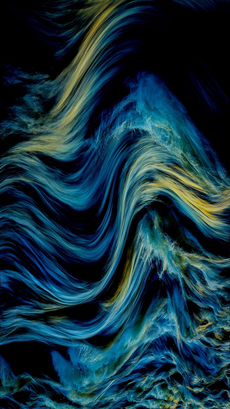 waves, black, color, colors, colorful, dark, edge, golden, space, stoche, HD phone wallpaper