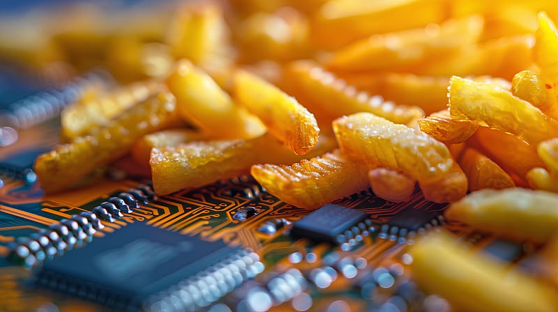 fries, potatoes, slices, chip, macro, HD wallpaper